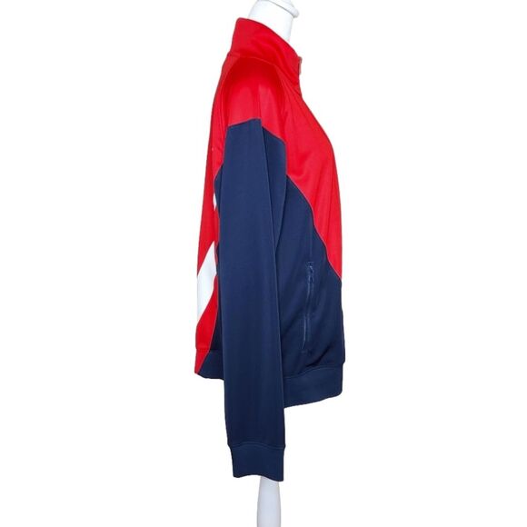 Nike Big Swoosh Zip Up Track Jacket Color Block Red Navy Blue Men's Large - Picture 12 of 12